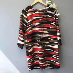 H&M Women’s Dress Knee Length A-Line Career 3/4 Sleeve Key-hole Size 14 [ee]